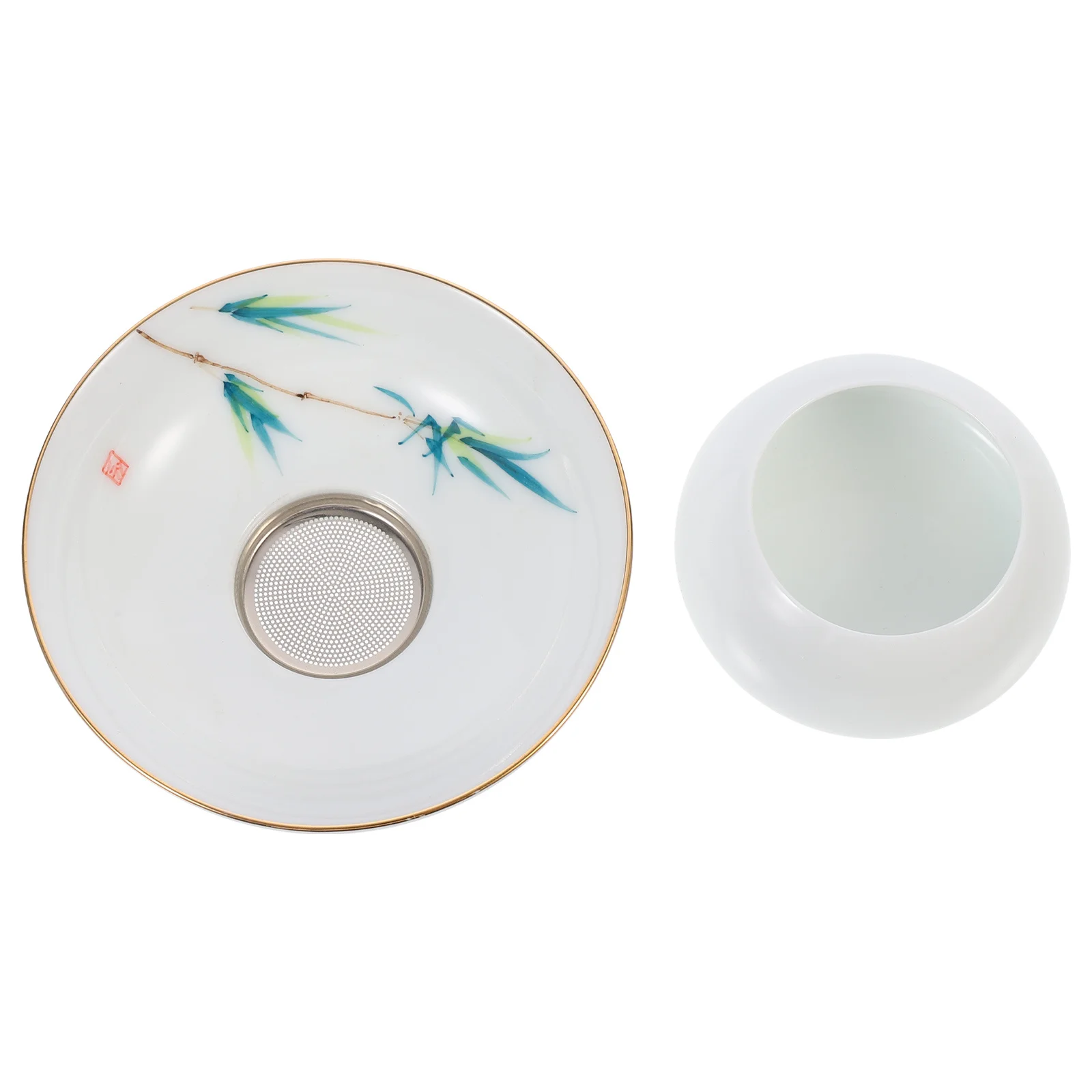 

Ceramic Tea Strainer Infuser with Stand Practical Long-Lasting Use Fine Filters Tea Dregs Teapot Filter