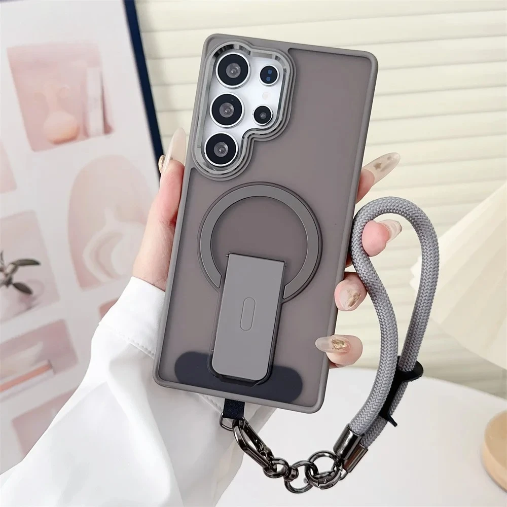 Magnetische Kabellose Ladehülle für Samsung Galaxy S26Plus S26Ultra S26 S25 S24 S23 Ultra mit Trageband-Halterung