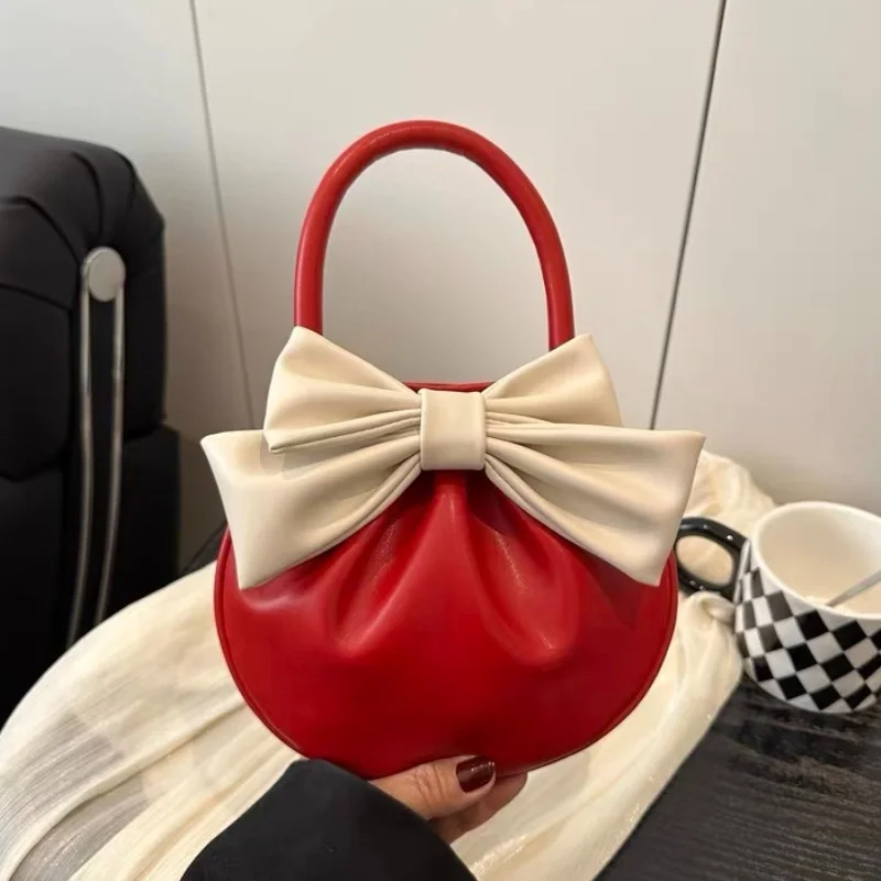 

Новая красная круглая сумка 2025 года, круглая сумочка креативного дизайна для женщин, уникальный массивный клатч, модная новинка, сумка через плечо