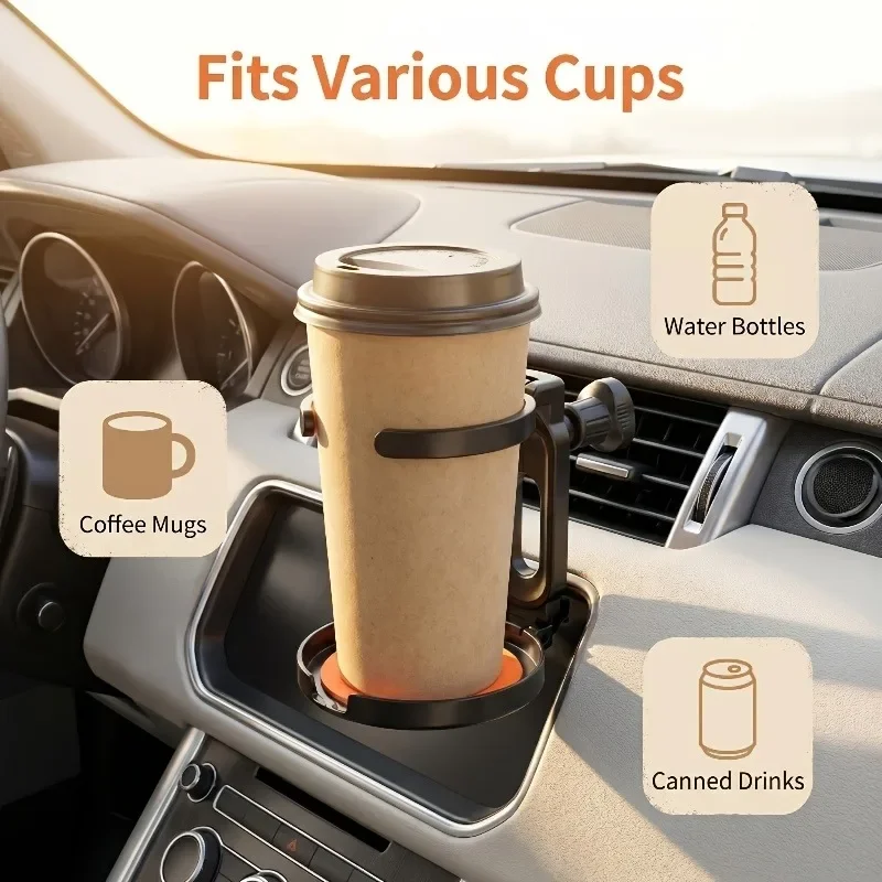 Foldable universal beverage holder, shockproof and stable air outlet cup holder, car cup holder, storage and fixing bracket