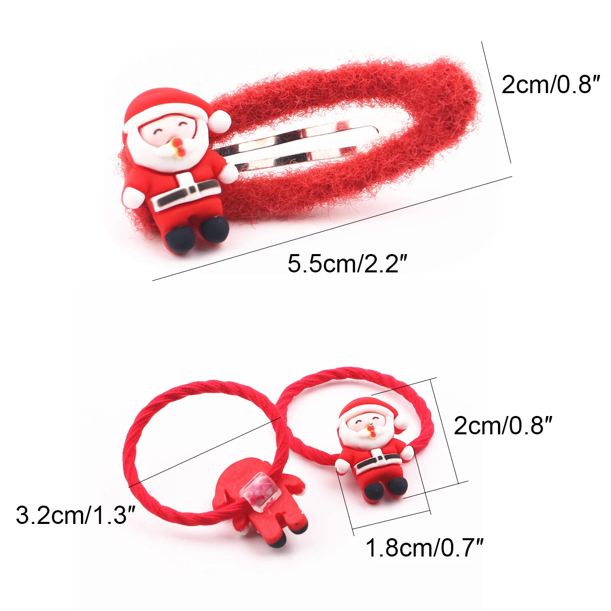 4pcs Christmas Ornaments Cartoon Children's Hair Accessories Barrette Bb Clip Girls Headwear Cute Side Clip Pair Clip Beautiful