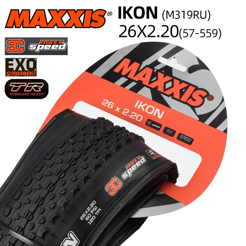 MAXXIS IKON 26X2.20 57-559 TUBELESS MOUNTAIN BICYCLE TIRE OF MTB BIKE TYRE ETB72390100 26 INCHES