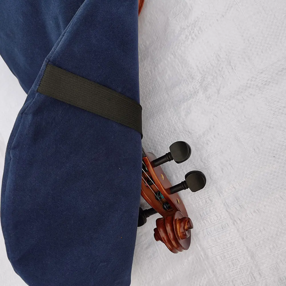

Violin Anti-Dust Cover Suede Material Dark Blue Durable Supple Protector Scratch-Proof Decorative Design For String Instruments