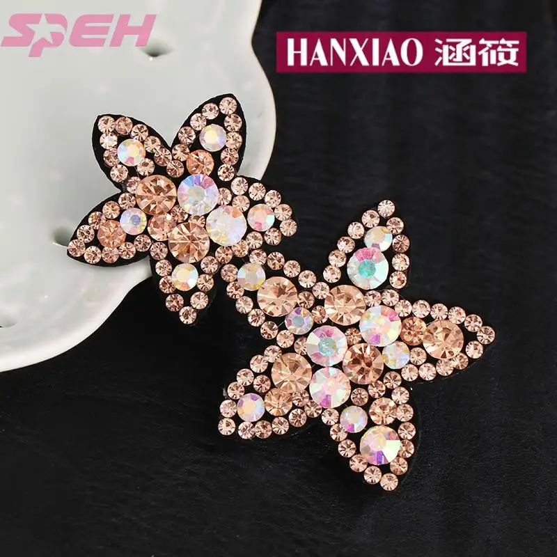 five pointed star hairpin leather full diamond headdress Czech diamond duck clip word clip banger ball head curler