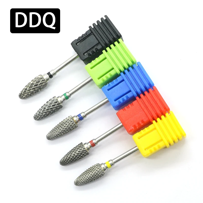 DDQ New Safety Carbide Nail Drill Bits With Cut Drills Carbide Milling Cutter For Manicure Remove Gel Nails Accessories Tool