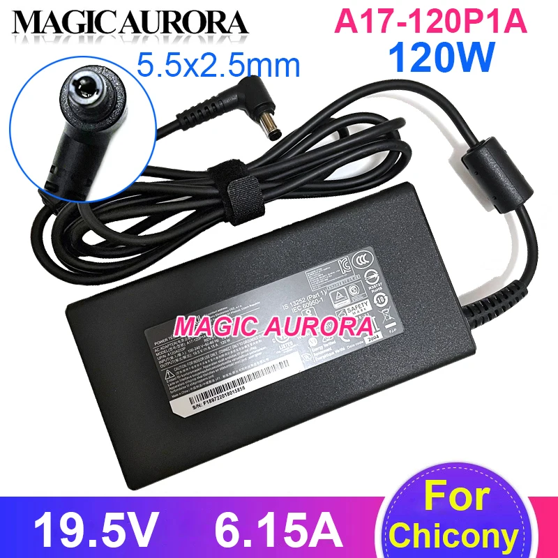 

Маленький адаптер питания CHICONY A17-120P1A 19,5 В 6,15 А 120 Вт A120A033P для зарядного устройства для ноутбука MSI GS60 GS70 STEALTH GP62 GE60 GE70 MS-16R