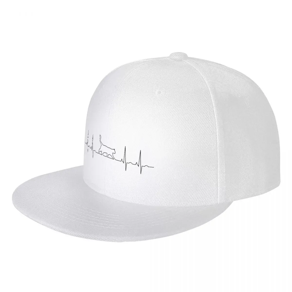 Custom Cat Electrocardiographic Feline Line Baseball Cap Women Men Flat Snapback Hip Hop Hat Outdoor