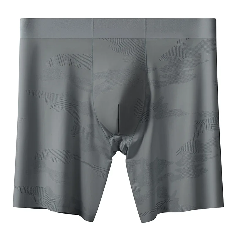 

Мужские трусы-боксеры однотонные, модные, с принтом, дышащие, из ледяного шелка, спортивные шорты с четырьмя углами, модель 1141