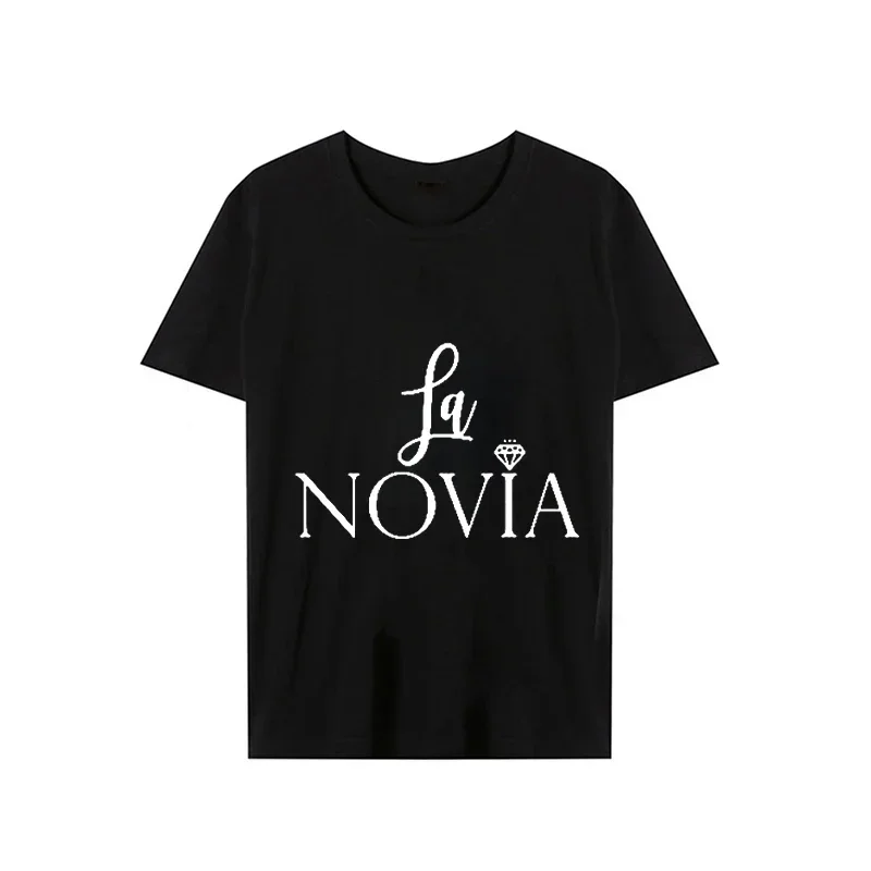 2024 T Shirt for Women Girl Bachelorette Hen Party T Shirts La Novia Spain Inscriptions Team Bride Femme Wedding Shower T-Shirt