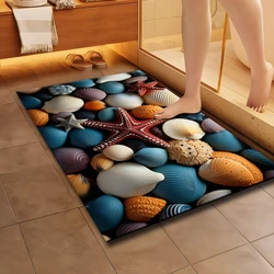 3D Starfish Shell Pattern Diatom Mud Bath Mat Super Absorbent Floor Mats For Shower Room Non Slip Toilet Rug Household Carpet