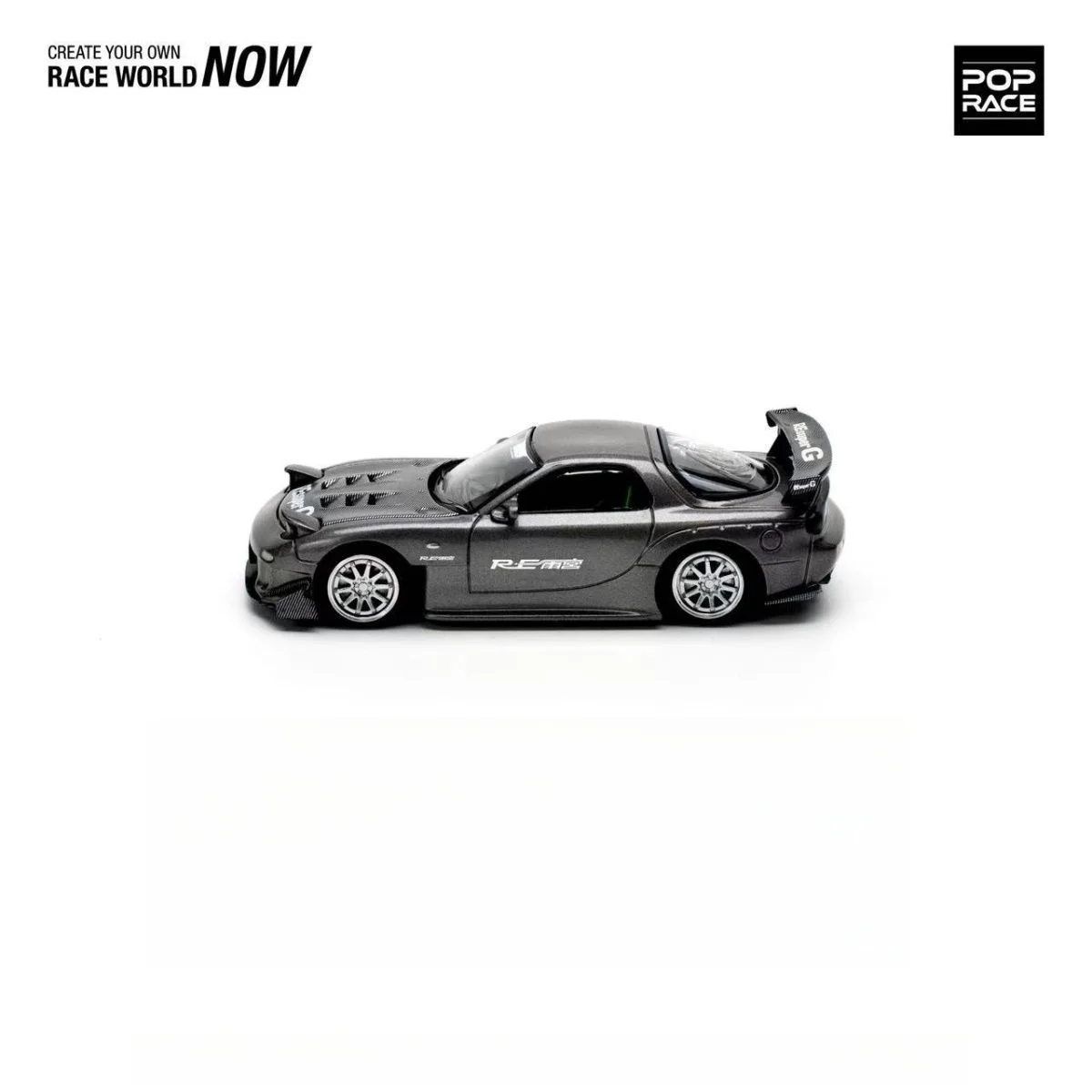 Poprace 1:64 RX7 RE AMEMIYA WIDEBOAD modelo de carro em liga