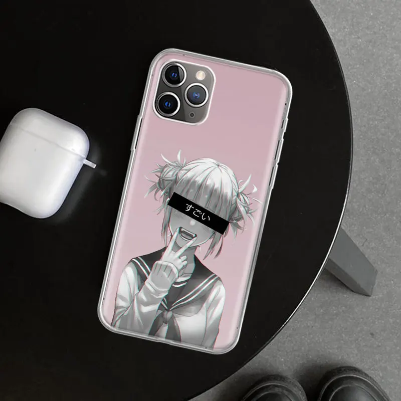 Custodia per telefono Anime Himiko Toga Waifu per iPhone 11 12 13 14 15 16 Pro Max Apple X XS XR 7 Plus 8 + Art Fundas 14 personalizzato