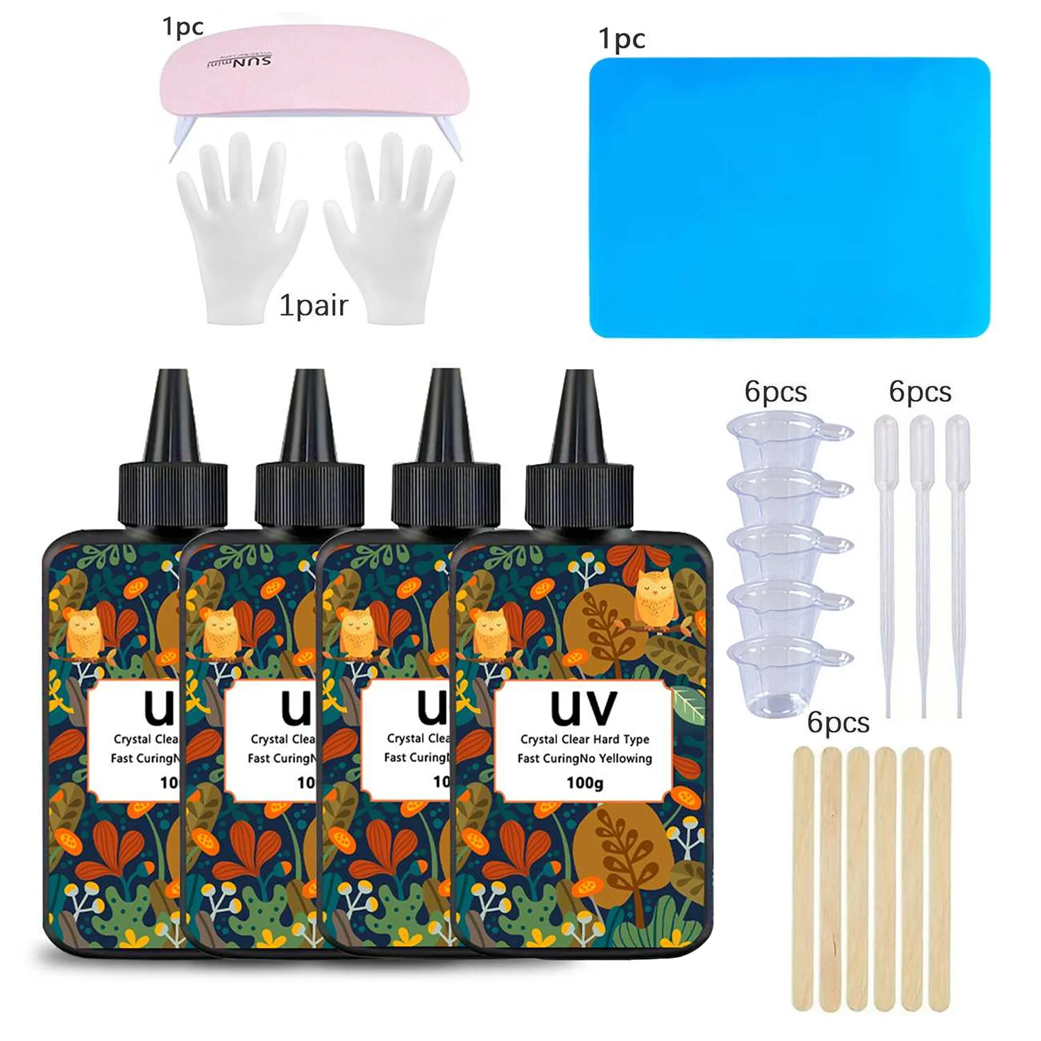 

100/200/300g UV Resin Hard Type Crystal Clear Crystal Clear Glue Ultraviolet Curing UV Epoxy Resin for Craft Diy Jewelry Making