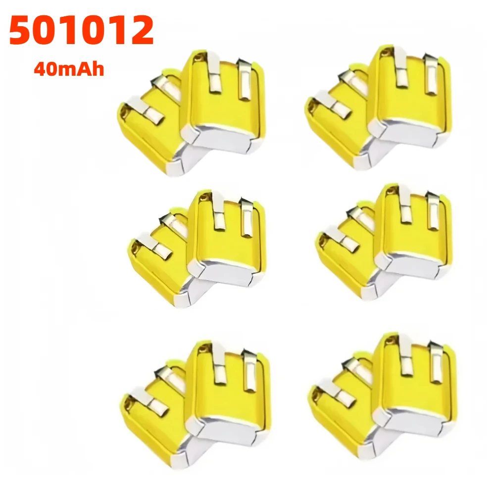 501012 3,7V 40mAh Li-Po-Akku 5x10x12mm mit PCM, wiederaufladbare Pouch-Zelle für TWS Bluetooth-Ohrhörer, Smartwatch, GPS, MP3-Reparatur