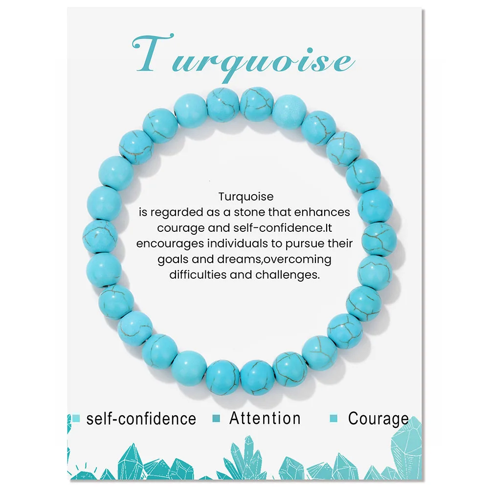 Trend ige Naturstein perlen Tigerauge Armband 8mm runde Amazonit Howlite Quarz Perlen elastische Armbänder Frauen Männer Yoga Schmuck – Detail 3