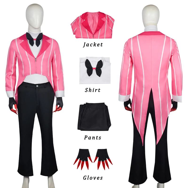 

Аниме Отель Хазбин А́ластор Костюмы для косплея 2 сезон Радио Демон Розовый костюм в форме, полный комплект для Хэллоуина и карнавала для взрослых