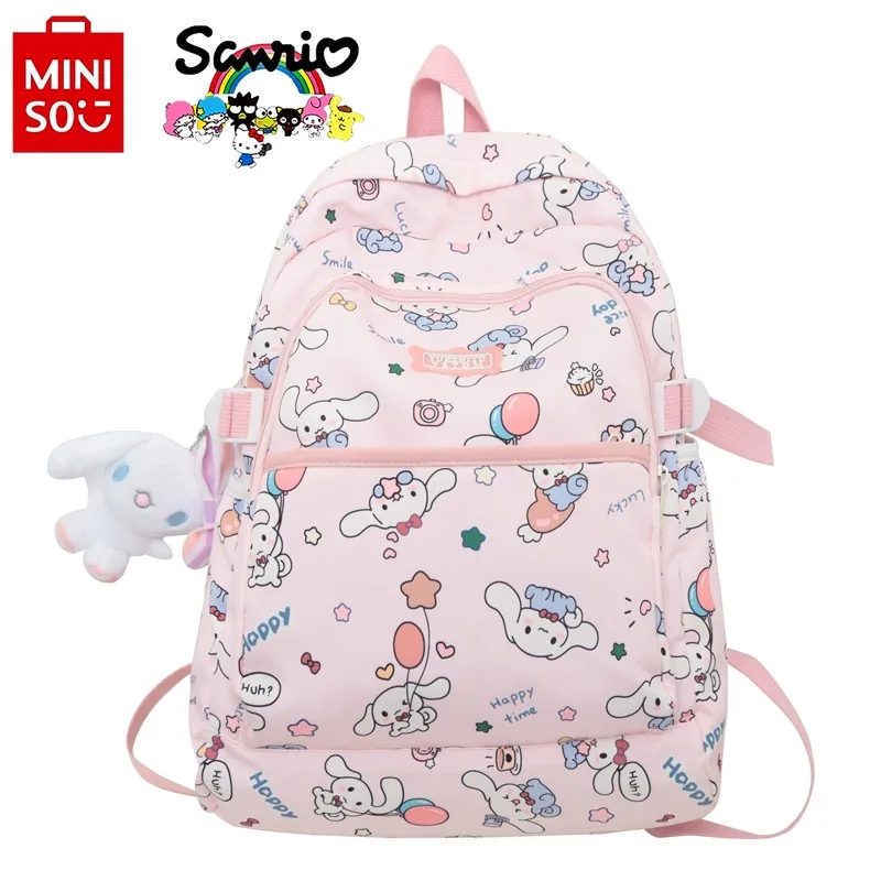 MINISO-mochila Cinnamoroll para mujer, con dibujos animados de gran capacidad morral, de alta calidad, a la moda, novedad de 2024