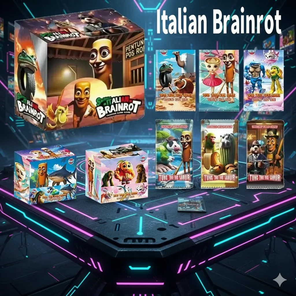 

Итальянская коллекция карт Brainrot Tralalero Tralala Tung Sahur Bombardino Crocodilo Shimpanzini Bananini Battle Carte Toys для