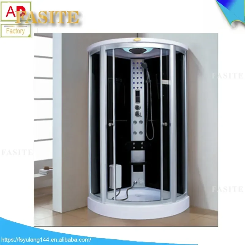 For Aluminum Alloy Steam Room Integral Bathroom Shower Enclosure with Bottom Basin Double Glass Wholesale Sanitary Ware