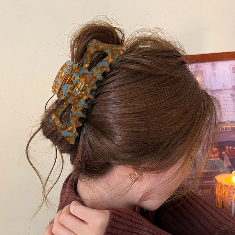 

Зажимы для волос в форме акулы большого размера, цветные ацетатные заколки для волос, когти для ванной комнаты для взрослых, высококачественные зажимы для волос с итальянским принтом, головной убор