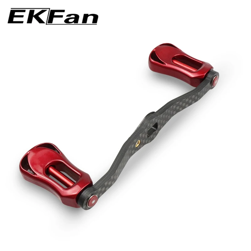 Ekfan 105MM 17G Red Carbon Handle and Knob For Dawa Shmano Fishing Bastcast Reel 8x5MM 7X4MM HolesDIY