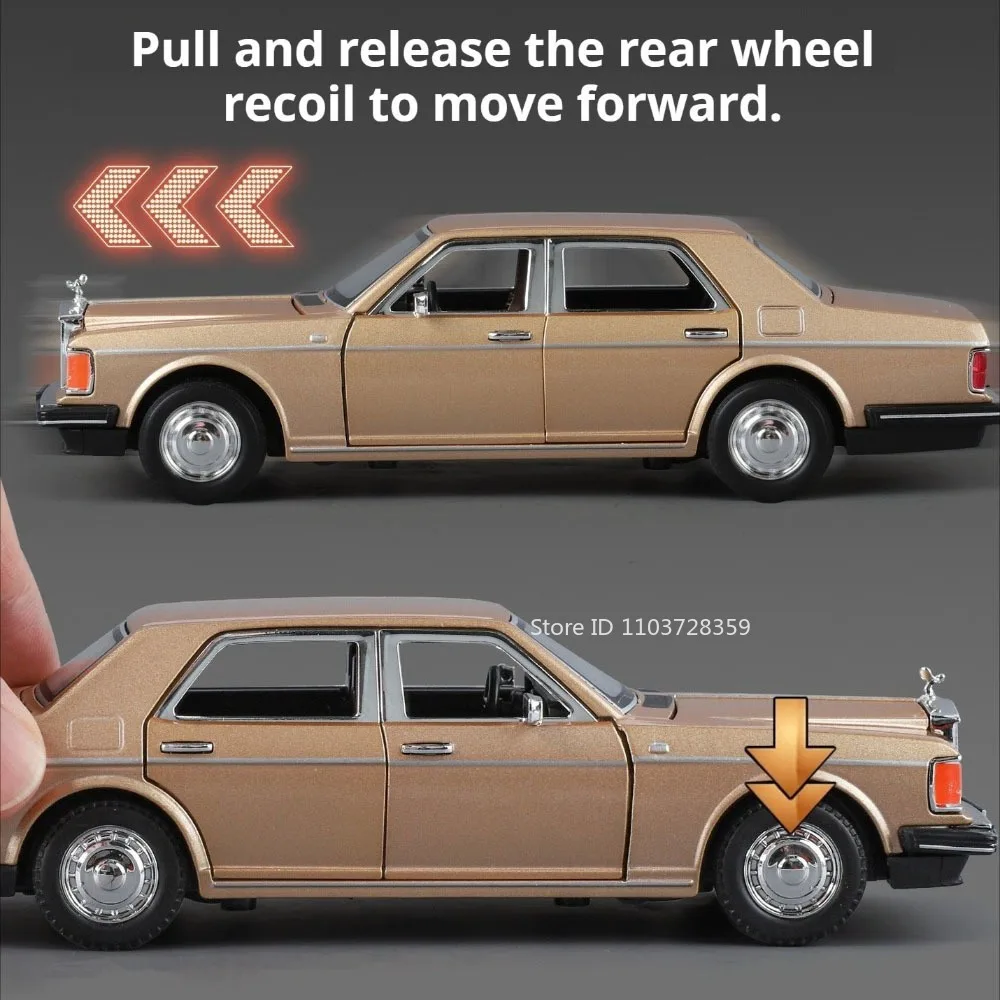 1:32 Espolón de plata ‌   Modelo Wraith, coches de juguete, vehículos en miniatura fundidos a presión de aleación, puertas extraíbles, sonido abierto, luz, adornos de oficina