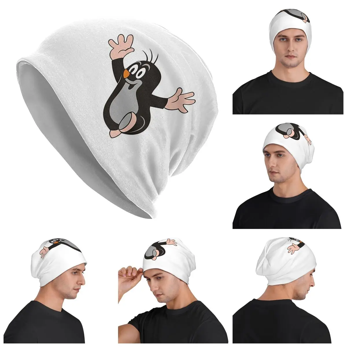 

Шапки унисекс для взрослых с изображением крота, вязаная шапка, теплая шапка в стиле хип-хоп, осенне-зимняя уличная шапка Skullies