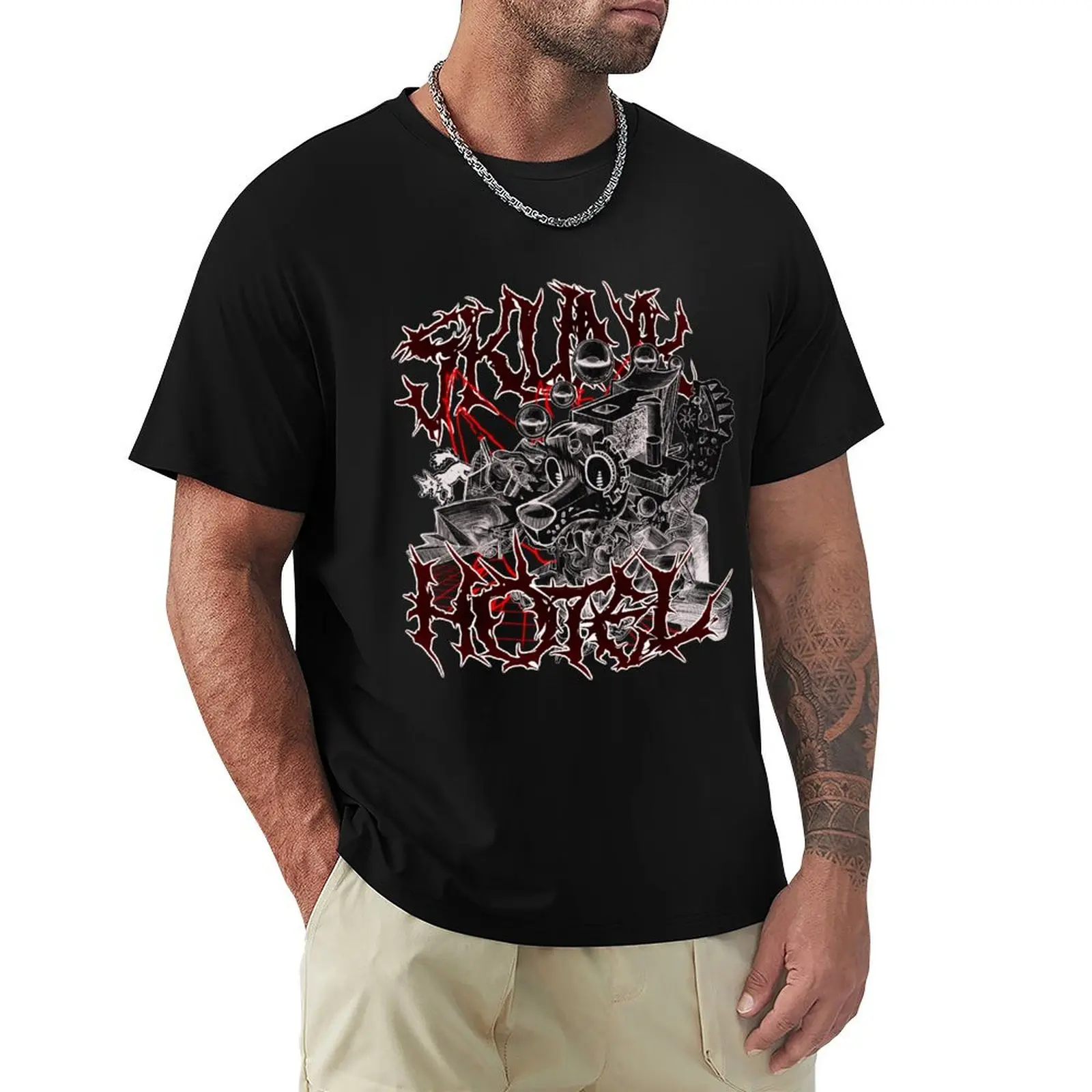 SKUNK HOTEL - The Dog Cycle T-Shirt Simple Solid Color Crew Neck Tee