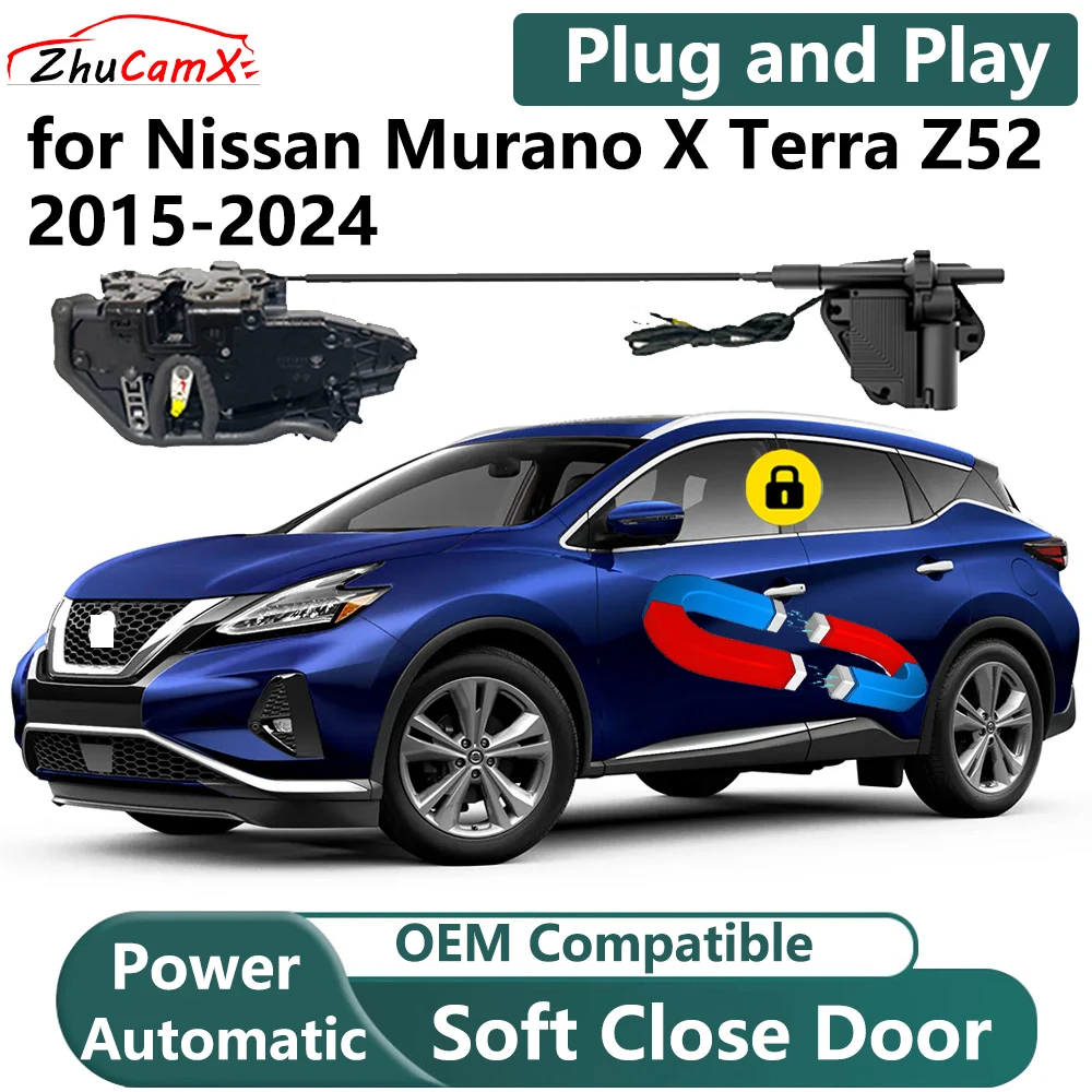 ZhuCamX for Nissan Murano X Terra Z52 2015-2024 Car Electric Soft Close Door System Power Closing Door Latch Lock Plug and Play