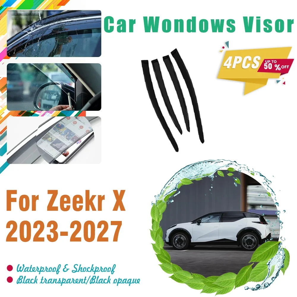 Car Windshield For Zeekr X 2023 2024 2025 2026 2027 Waterproof Sun Window Visor Rain Guard Deflector Cover Trim Auto Accessories