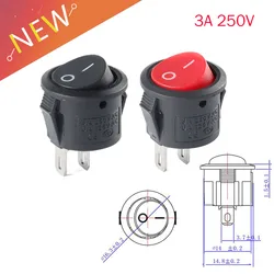 5pcs/10pcs 16.5mm Diameter Small Round Boat Rocker Switches Black Mini Round Black White Red 2 Pin ON-OFF Rocker Switch