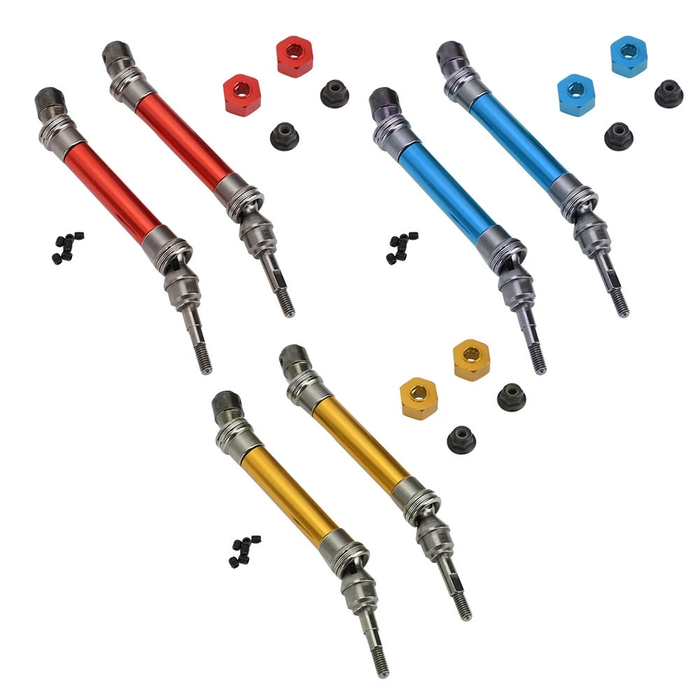 2 pçs rc carro dianteiro cvd tipo de três seções peças do eixo de transmissão acessórios apto para traxxas slash rc eixo de transmissão do carro