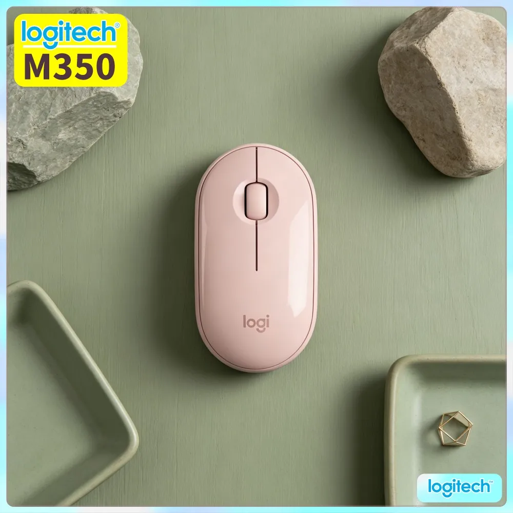 Logitech M350 Wireless Silent Mouse - 90% Less Noise, Slim Shape, 1000 DPI, USB Receiver, Home Study Office Must-Have