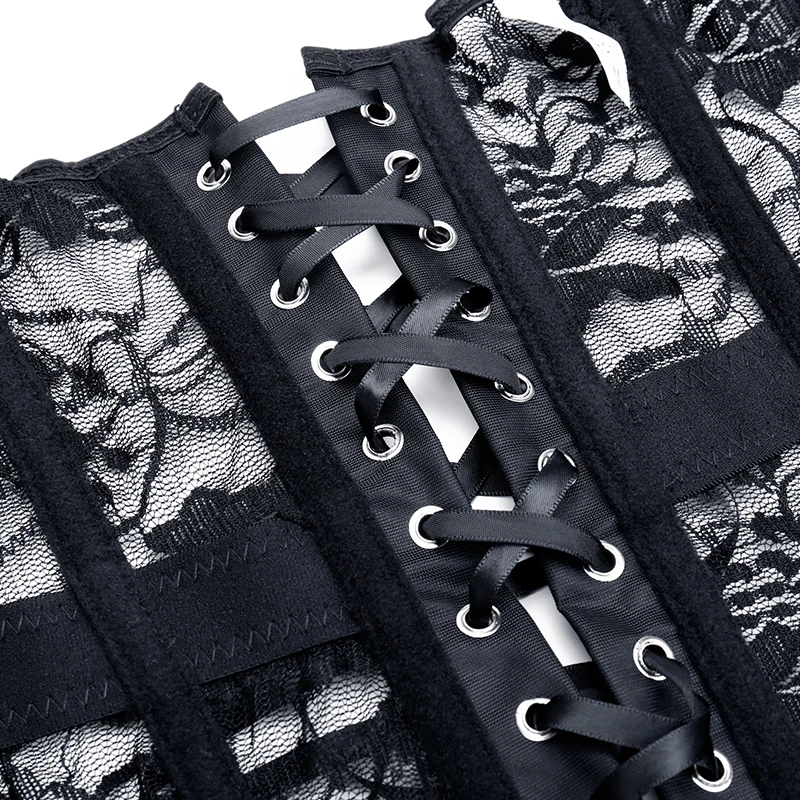 Bustiers & Corsets Sexy Mesh Steampunk Corset Waist Training Corsets Lace Up Underbust Corselet Modeling Corsages Gothic Korset
