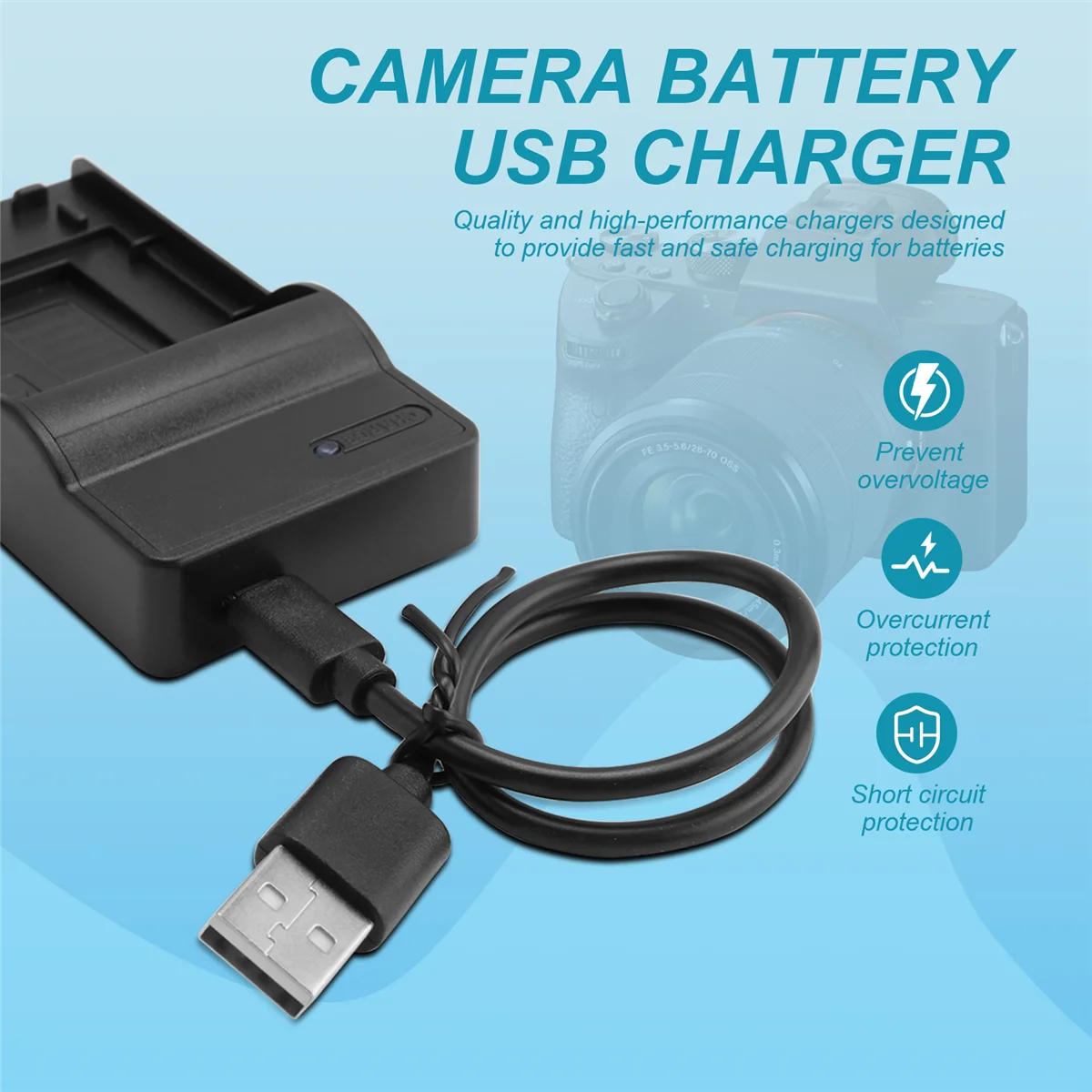 Cargador USB de batería para cámara de LI-50B, para Olympus Tough-8010, 9010, SZ-30MR