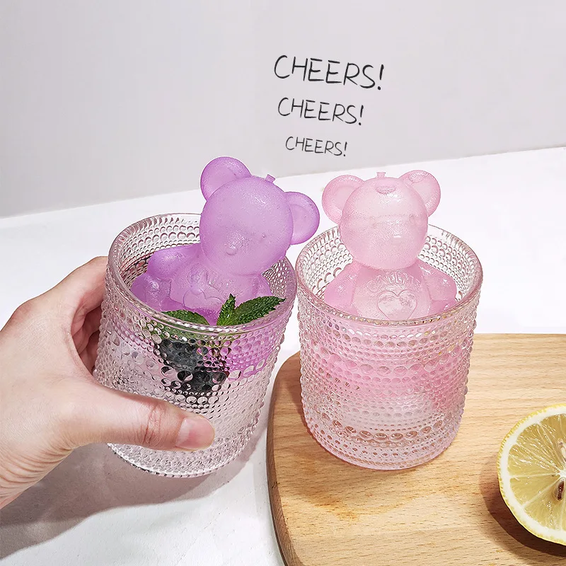 Summer Teddy Bear Ice Cube Mold, Reusable Ice Cubes, Ice Maker, Non Melting Tartar, 1pc Teddy Bear and 4 Love Sets, Home Decor