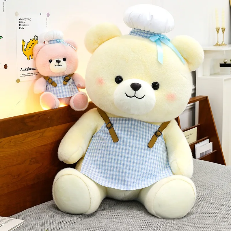 Lindo mono Kawaii Chef oso de peluche muñeco de peluche oso de peluche regalo de cumpleaños para niños al por mayor Adorable muñeco relleno suave