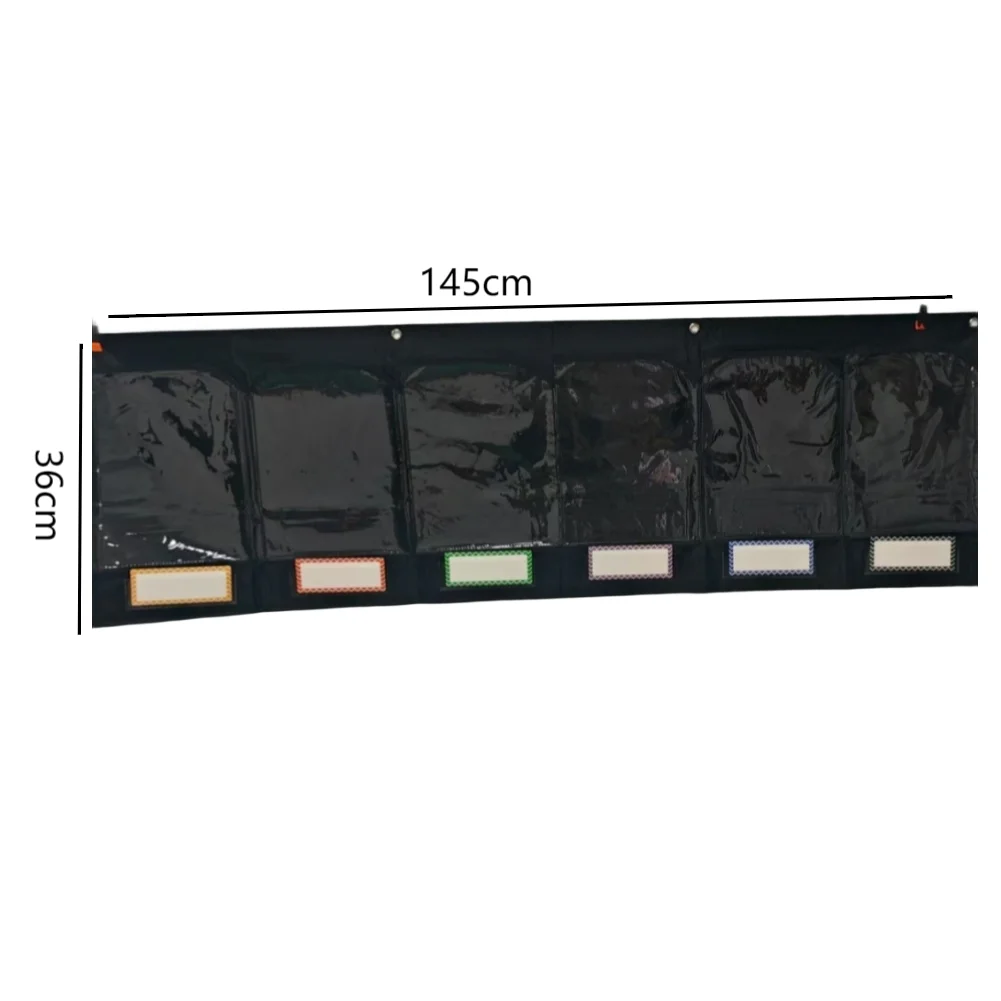 For Classroom Wall Storage Pocket Chart with 6 Heavy-Duty Transparent Pockets for Paper-Based Learning Activities