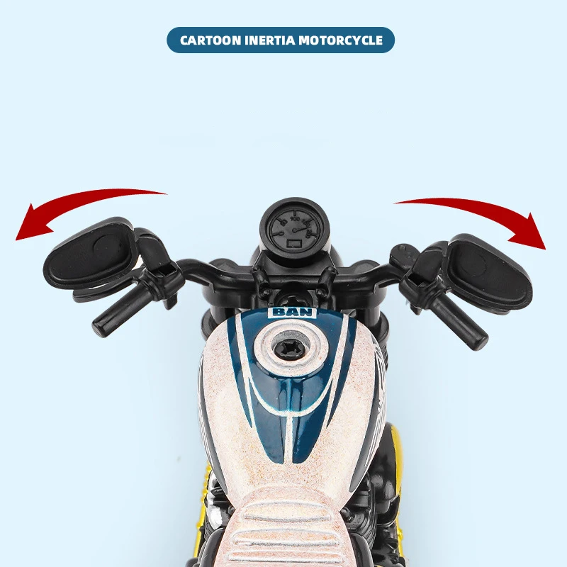 Alloy Pull Back Car Boys Educational Simulation Motorbike Toy Cartoon Design Motorbike Model Classic Style Toys Car Children Toy