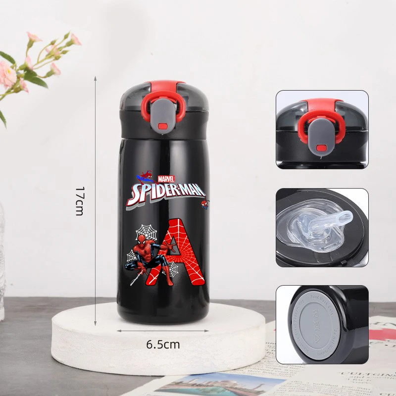 460 мл Изолированная чашка из нержавеющей стали «Человек-паук» Marvel Boy Чашка для воды Большая емкость Бутылка для воды Детская соломенная бутылка для питья
