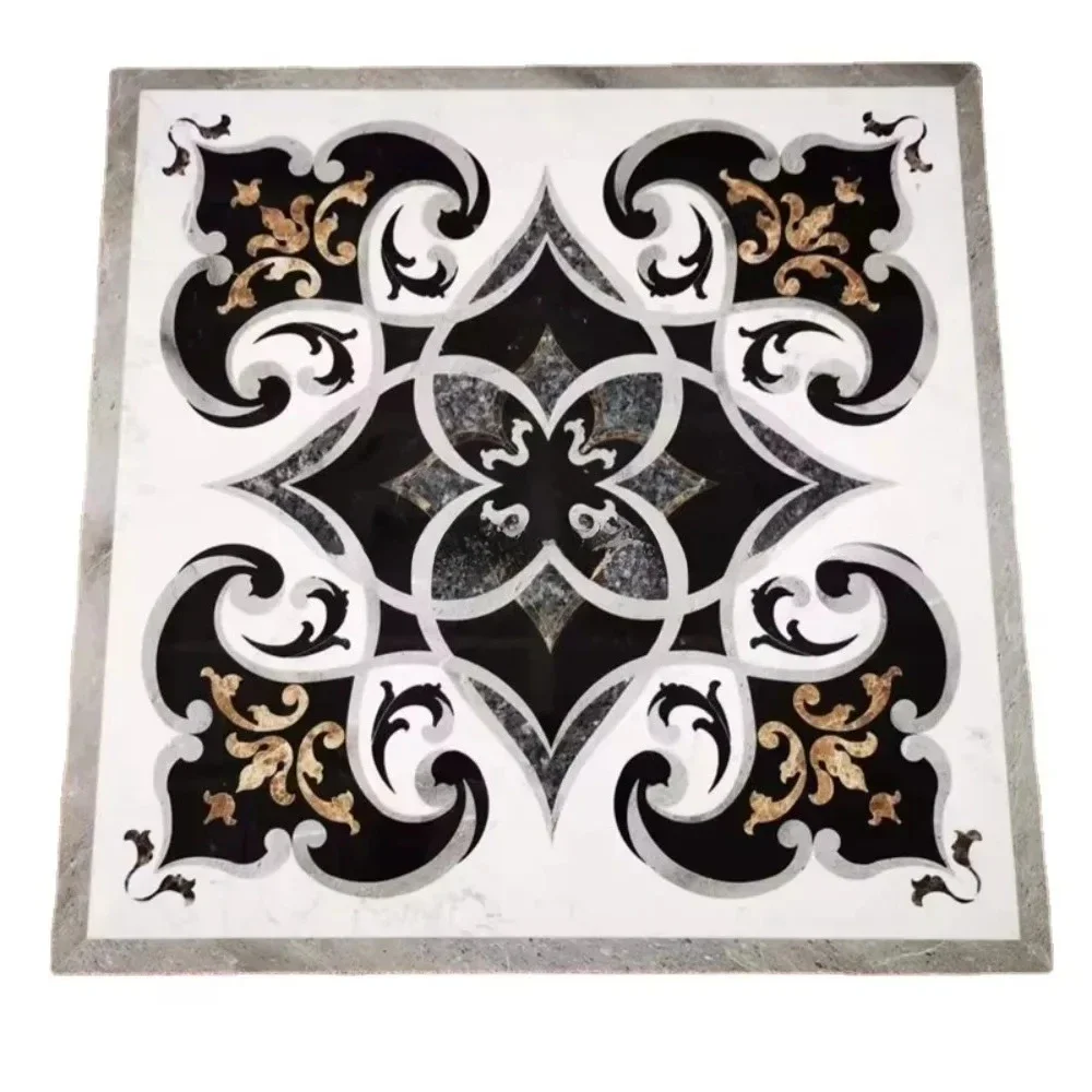 Decorative Tile Floor Pattern Wholesale Cheap Floor Marble Badge Floor Pattern Water Jet Marble Inlay Design Villa