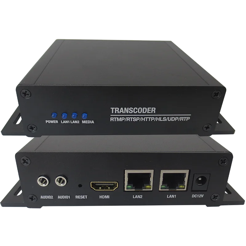 Dibviewolo 4K H.265/H.264 Metal IP to IP Video Transcoder with for RTMP/UDP Live Streaming and Audio Support