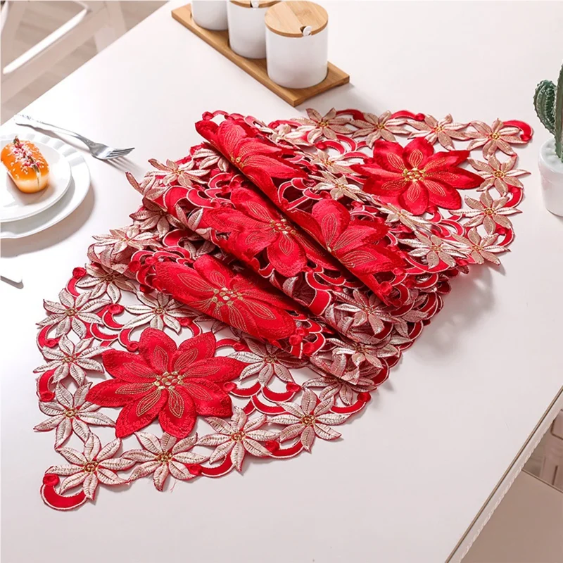 2/1PCS Christmas Printed Tablecloths Party Picnic Tablecloth Table Decoration Christmas Embroidered Table Runners Table Linens