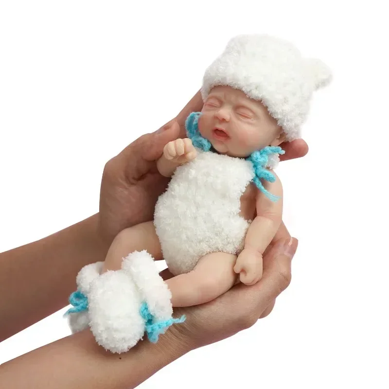 7 inch Mini Full Body Silicone Reborn Baby Dolls Girl Realistic