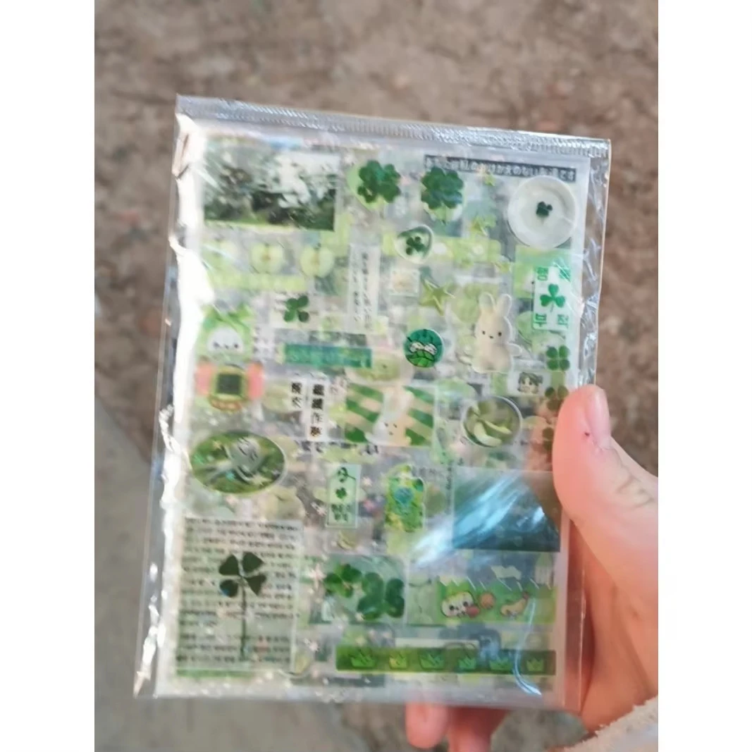 New Random 10pcs Y2K PET Transparent Flash Film Sticker Soda Water Decor Sticker