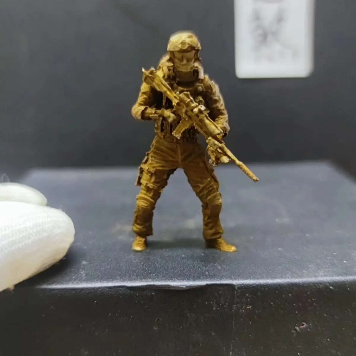 Military Sniper Special Forces Copper Soldier Model Assembly Kit with Weapons Home Decoration Ornament Statue for Collectors