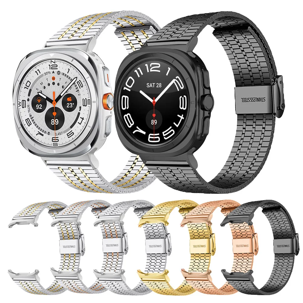 Business Stainless Steel Strap For Samsung Galaxy Watch Ultra Metal Band Watch 7 Ultra 47mm Bracelet SM-F705L Replacement Straps