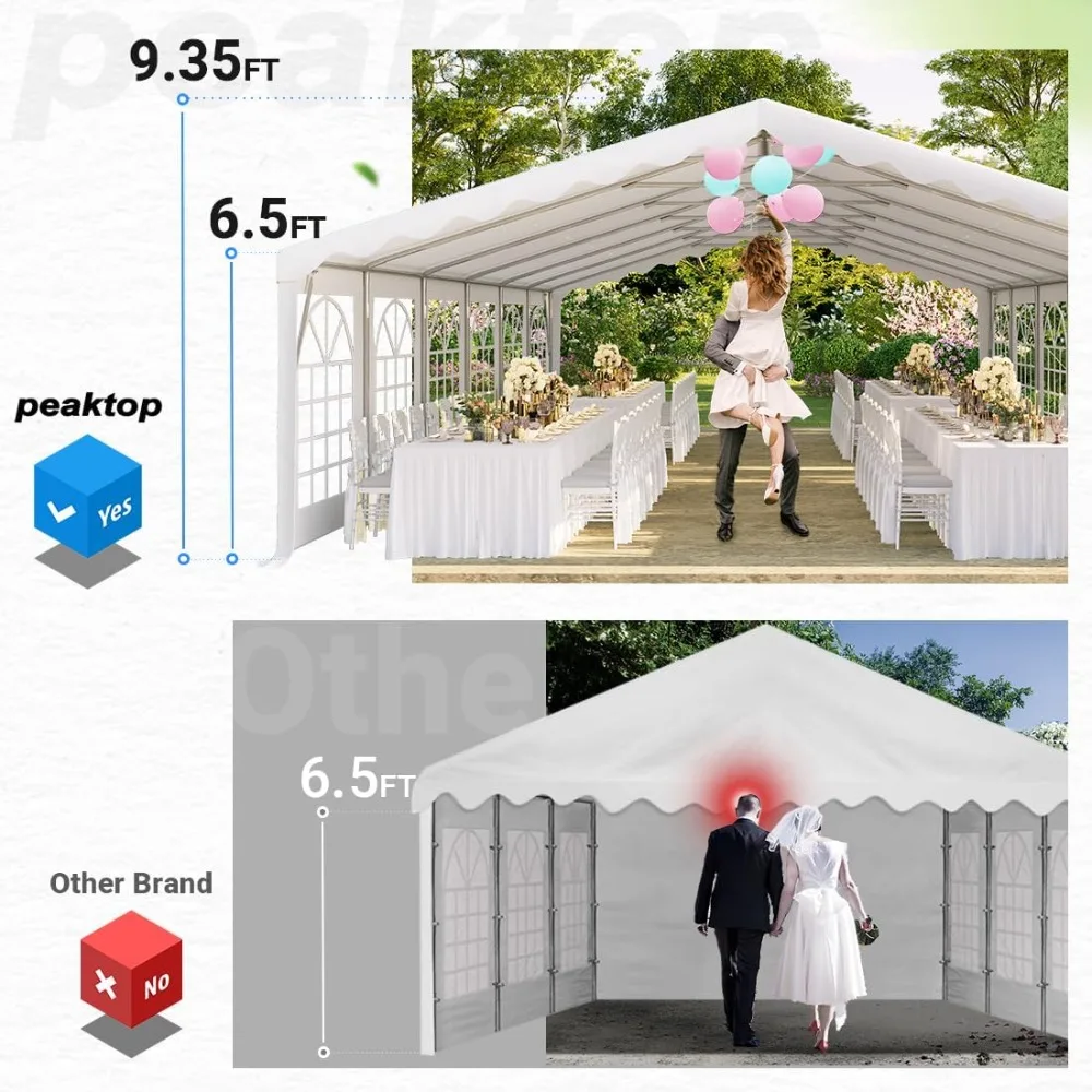 16'X32' Party Tent Heavy Duty Wedding Tent Outdoor Gazebo Event Shelter Canopy with Carry Bags