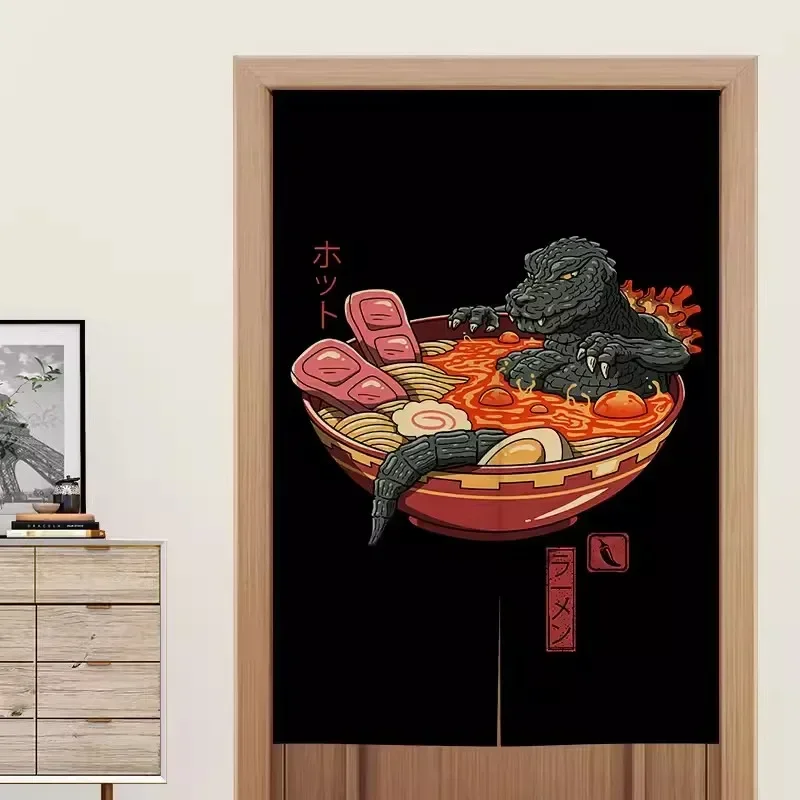 Japanese Koran Style Teppanyaki Hotel Food Shop Door Wall Decor Ukiyo-e Curtain