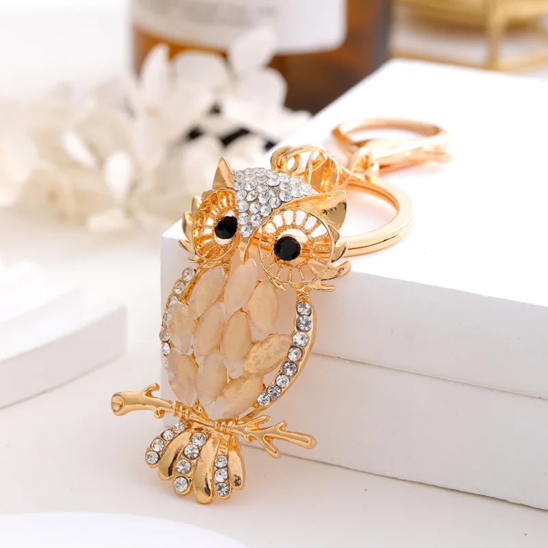 Trendy personnalisé créatif mignon hibou porte-clés sac à dos pendentif polyvalent tempérament bijoux